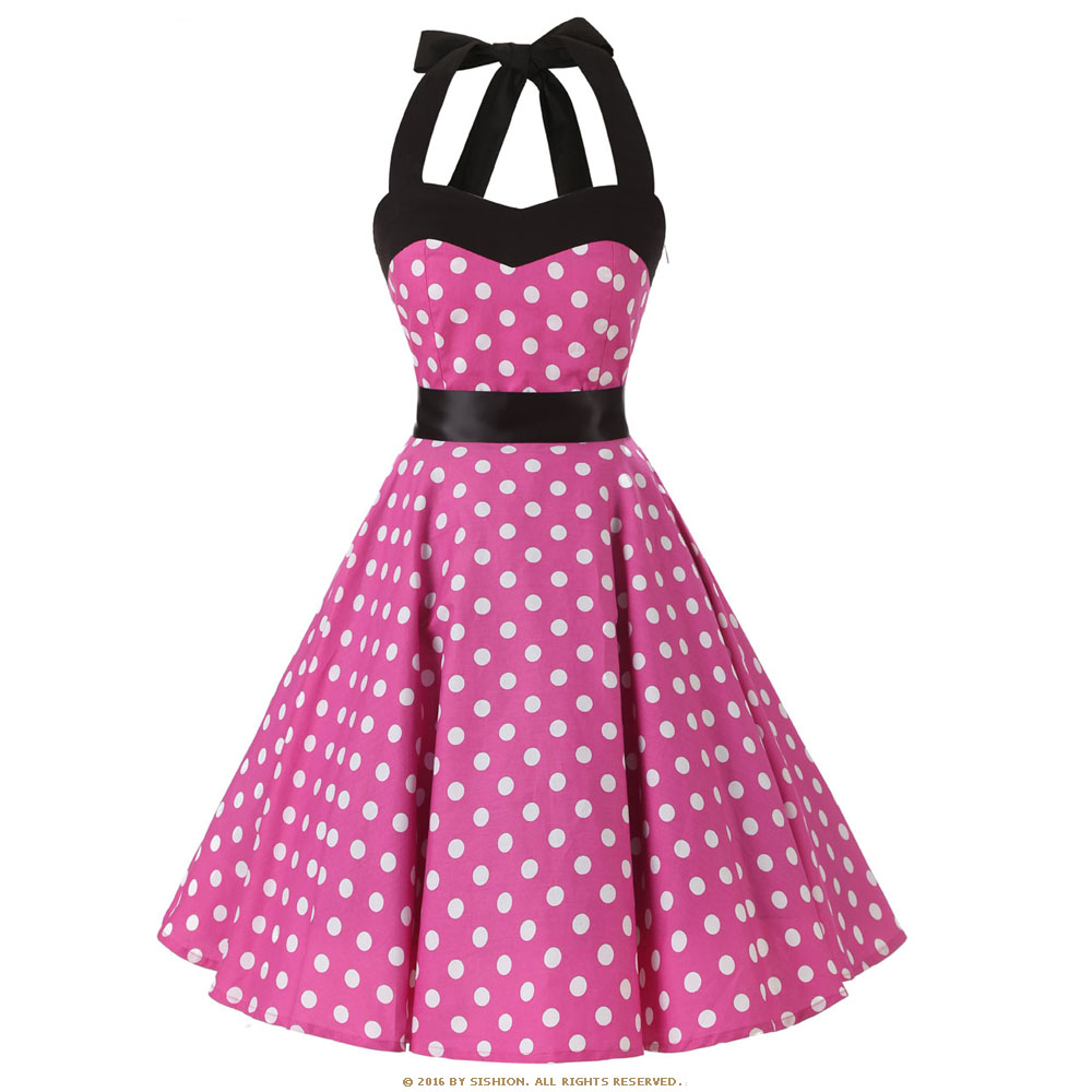 Pink Red Black 50s Vintage Dress