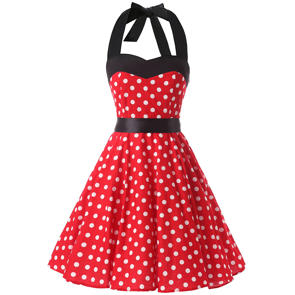 Pink Red Black 50s Vintage Dress