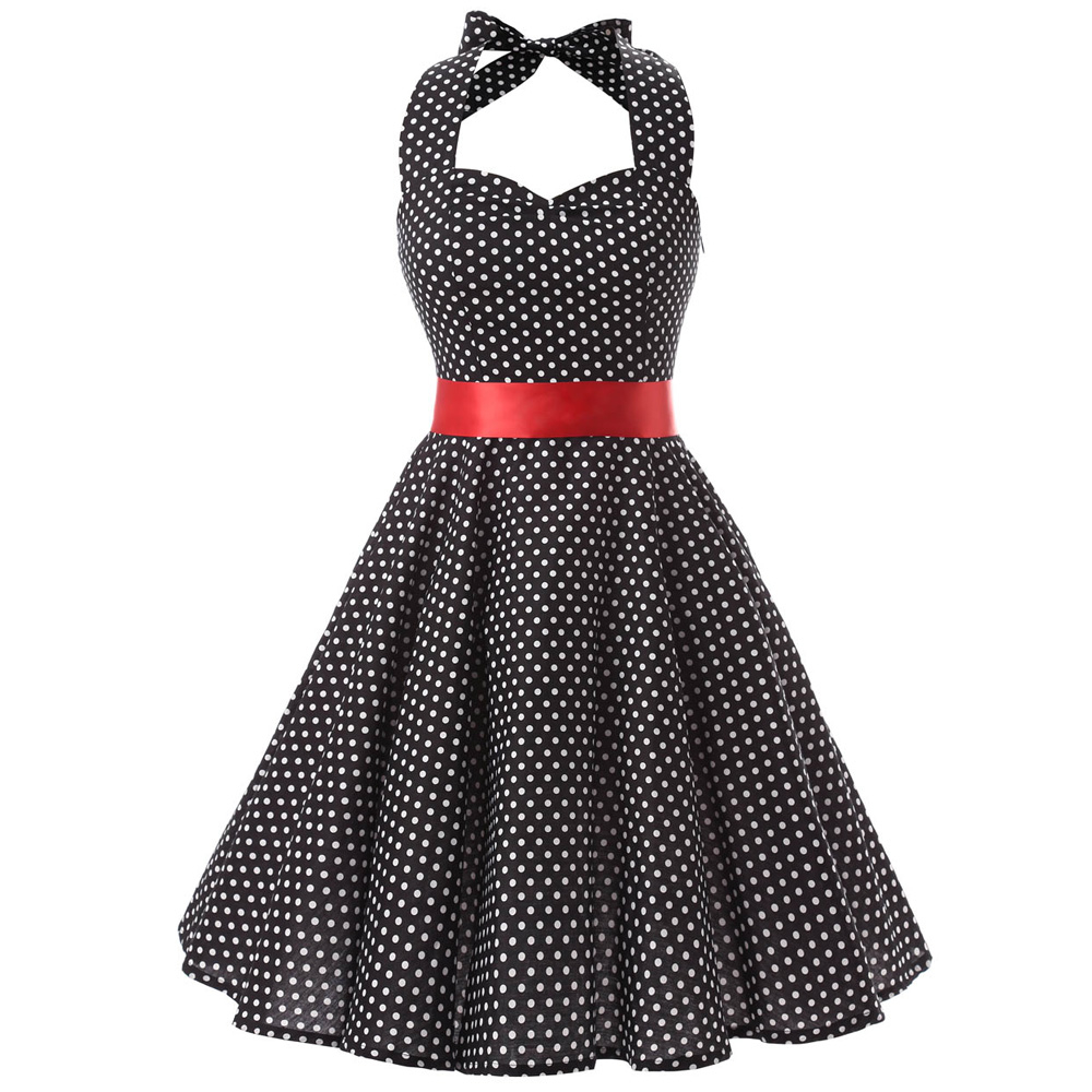 Pink Red Black 50s Vintage Dress