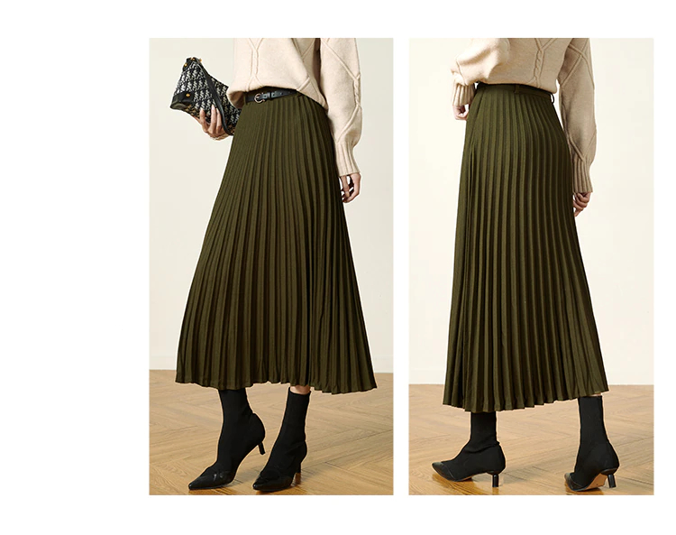 Winter Pleated Skirt For Women Fashion