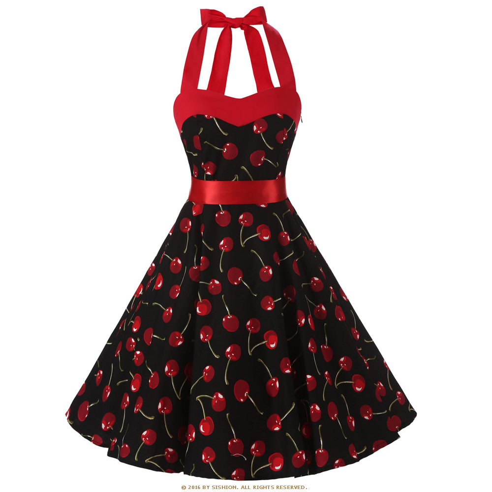 Pink Red Black 50s Vintage Dress